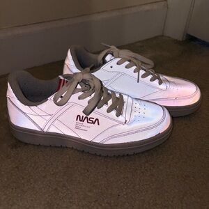 NASA White and Gray Women's Sneakers